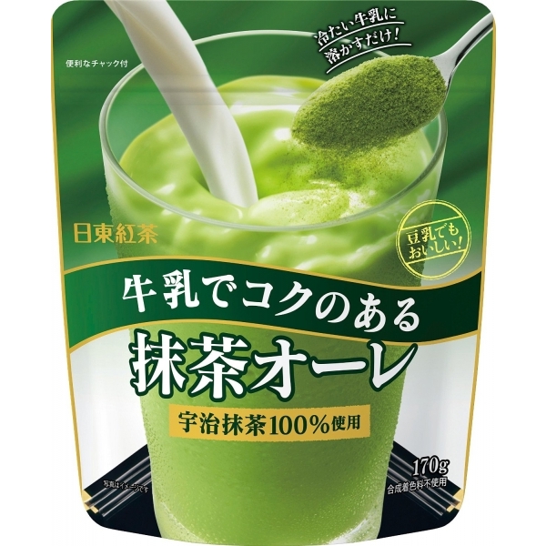 ชาเขียวลาเต้ ใช้มัทฉะอุจิ 100% แค่ผสมลงไปในนมเย็นๆ ก็อร่อยเลย หรือผสมกับนมถั่วเหลืองก็อร่อยได้  ยี่ห้อ nitto koucha
