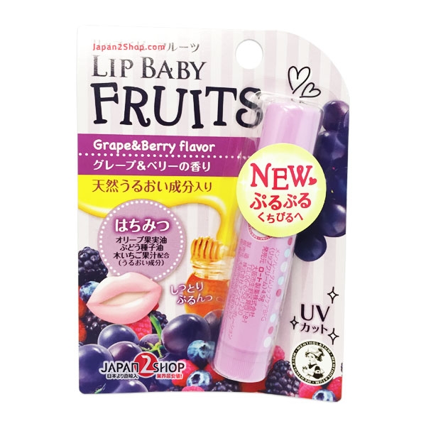 Mentholatum Lip Baby Fruit รสชาติ องุ่นผสมเบอร์รี่ ผสมสารป้องกันแสง UV