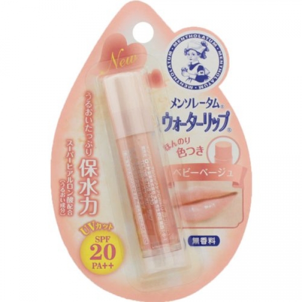 ลิปสติก Mentholatum water lip baby beige (SPF20 PA ++) (สีชมพูอ่อน)